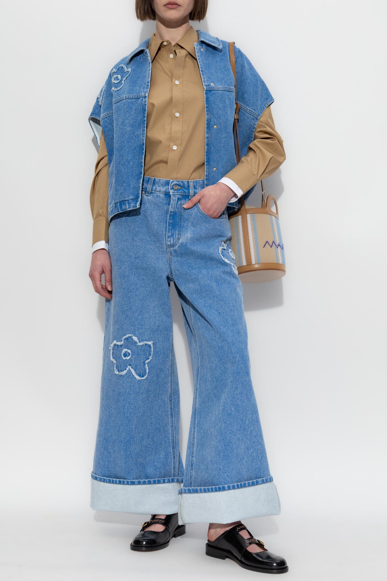 【送料&関税込】Marni Denim Vest Light Blue Denim Vest With Patch Details by Marni | Rent the
